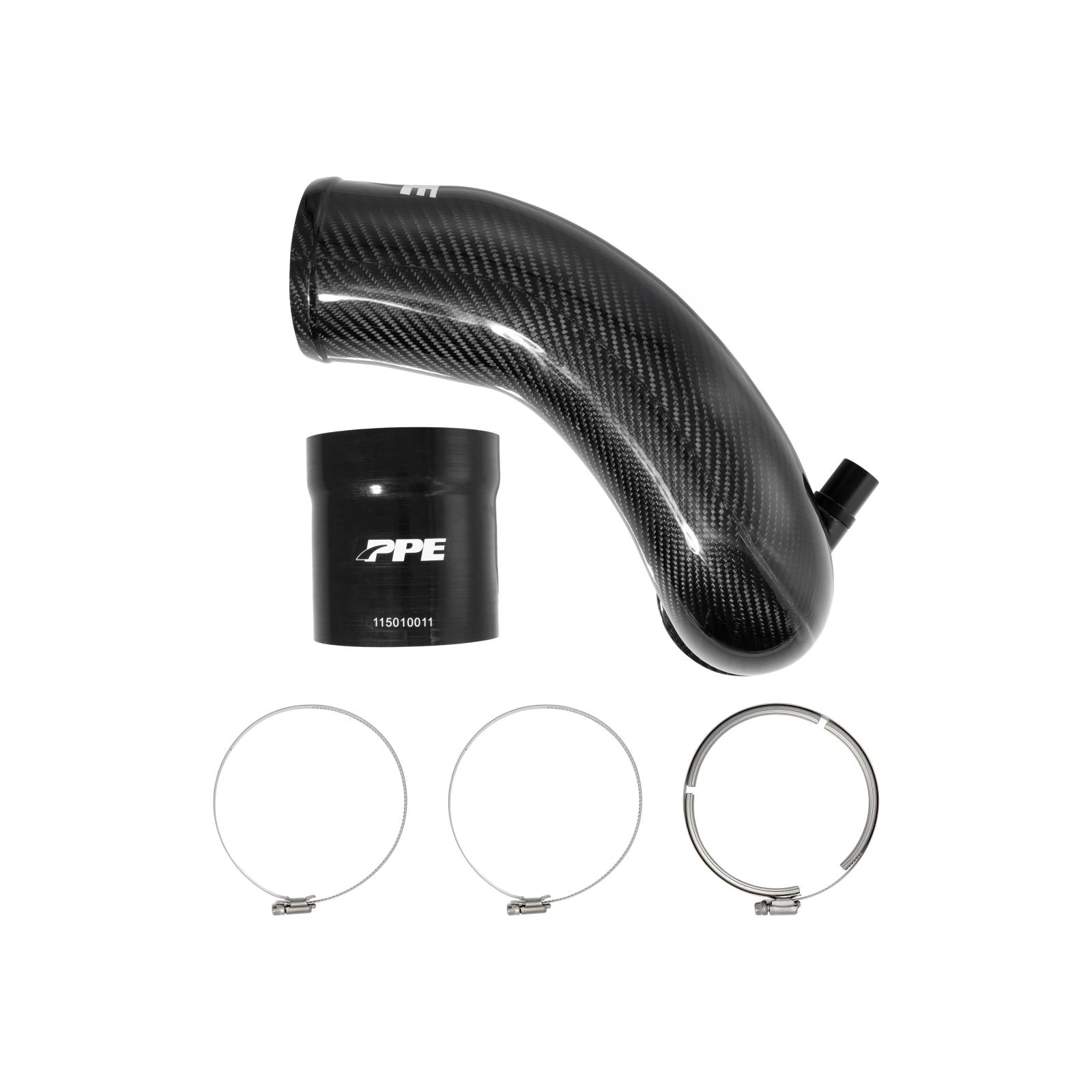 Turbo Inlet 2004.5-2005 GM 6.6L Duramax LLY - Zilla Carbon Fiber Weave Pacific Performance Engineering