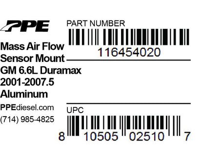 LBZ/LLY/LB7 Mass Airflow Sensor Block Weld On Aluminum PPE Diesel