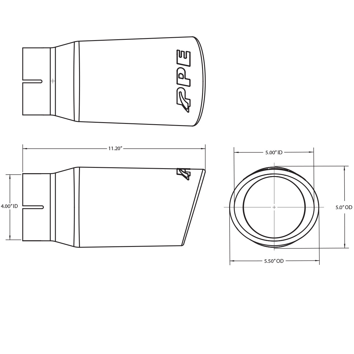 Exhaust Tip Stainless 4 Inch ID PPE Diesel