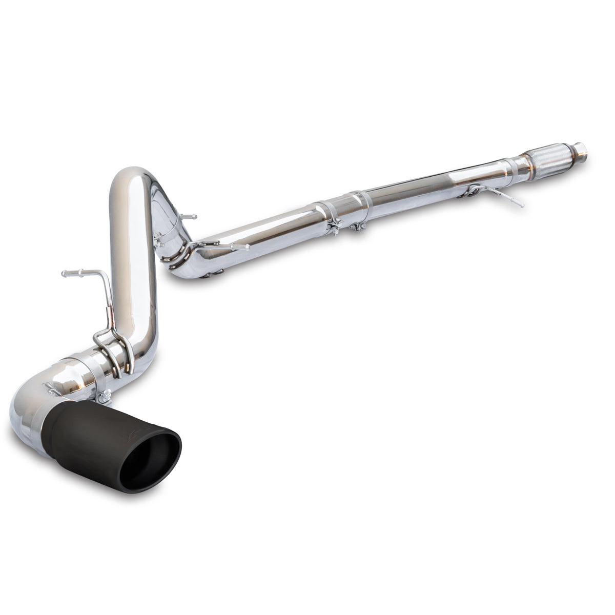 Exhaust Kit 4 Inch Cat Back Single Tip 3.0L Duramax - Pol/Blk