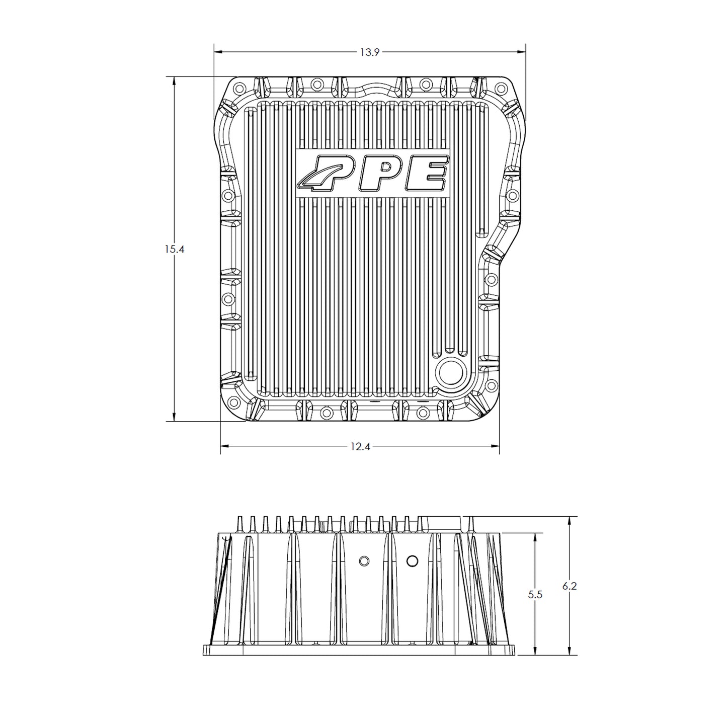 PPE Deep Transmission Pan GM Allison 1000 And 2000 Series 1000 And 2000 Series Brushed PPE Diesel