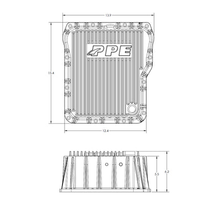 PPE Deep Transmission Pan GM Allison 1000 And 2000 Series 1000 And 2000 Series Brushed PPE Diesel