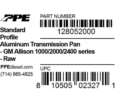 PPE Trans Pan Standard Depth GM Allison 1000 And 2000 Series 1000 And 2000 Series Raw PPE Diesel