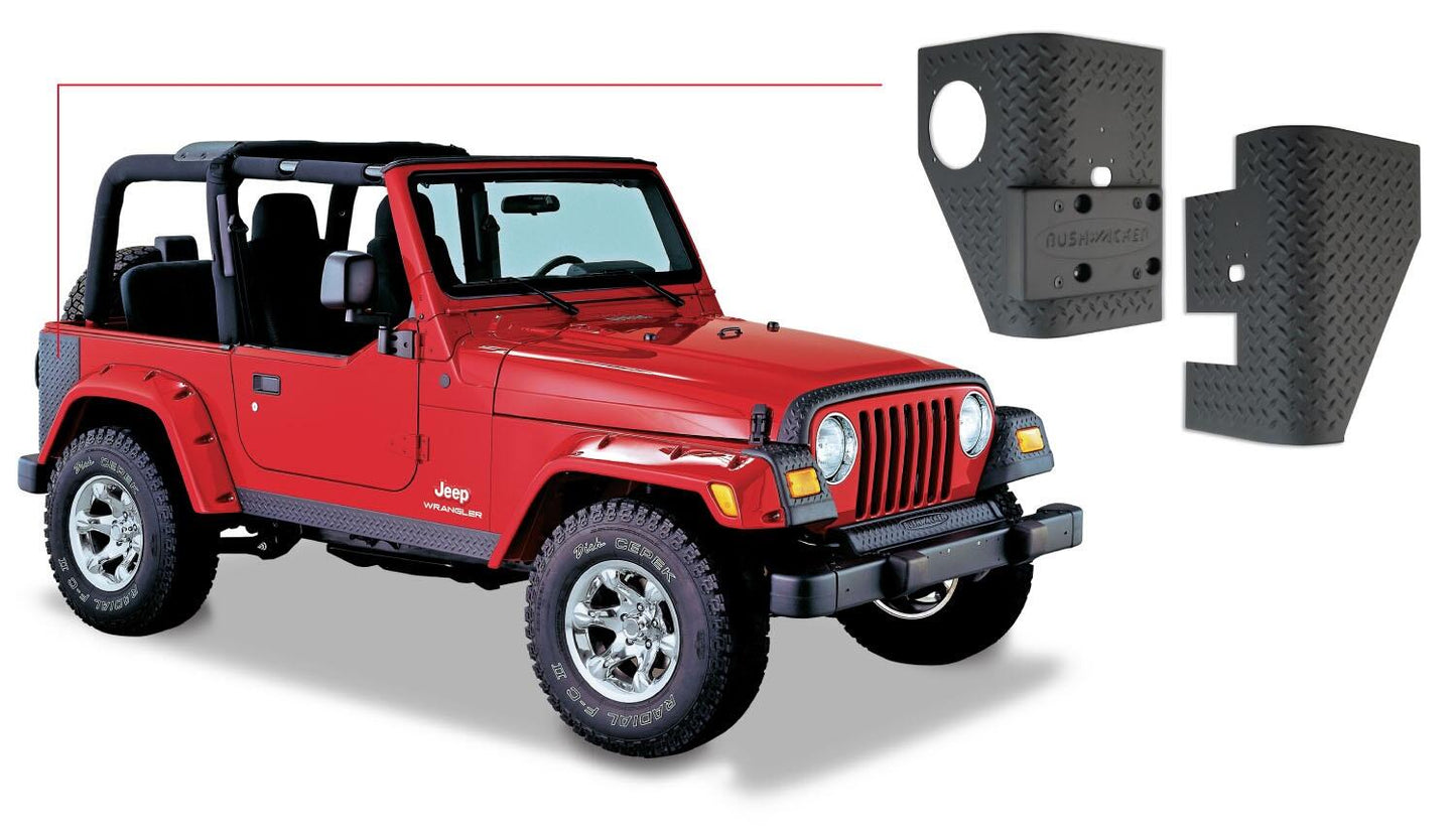 Black Trail Armor Rear Corners For 1997-2006 Jeep Wrangler 2-Door Works With Pocket Style Flares, Pair Bushwacker