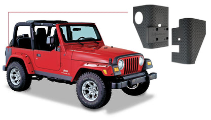 Black Trail Armor Rear Corners For 1997-2006 Jeep Wrangler 2-Door Works With Pocket Style Flares, Pair Bushwacker