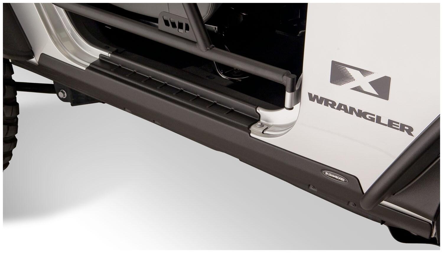 Black Trail Armor Rocker Panel And Sill Plate Covers For 2007-2018 Jeep Wrangler JK 2-Door, Pair Bushwacker