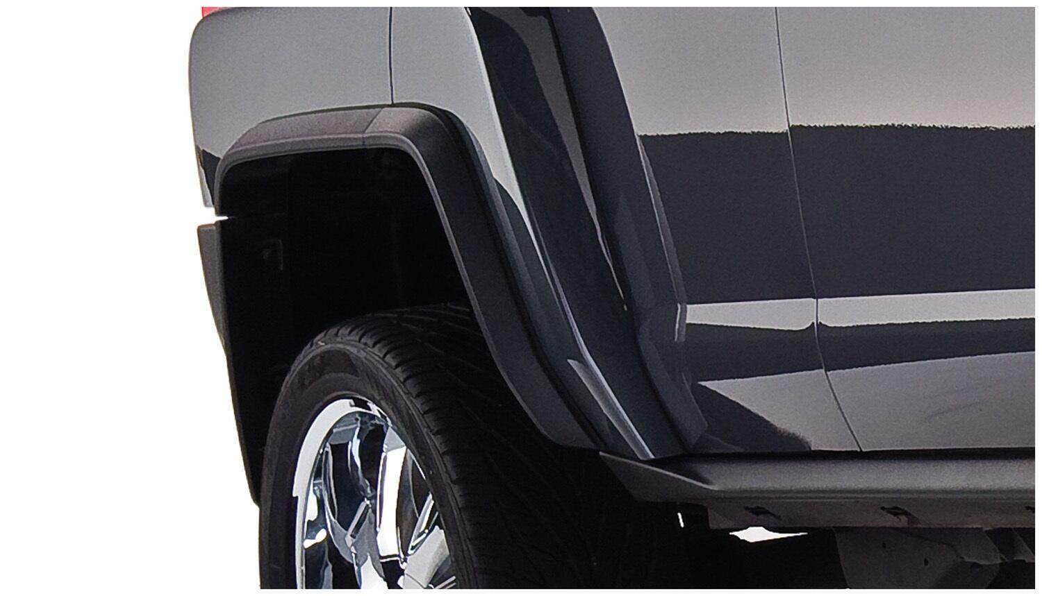 Black OE Style Smooth Finish 4-Piece Fender Flare Set For 2006-2010 Hummer H3 Bushwacker