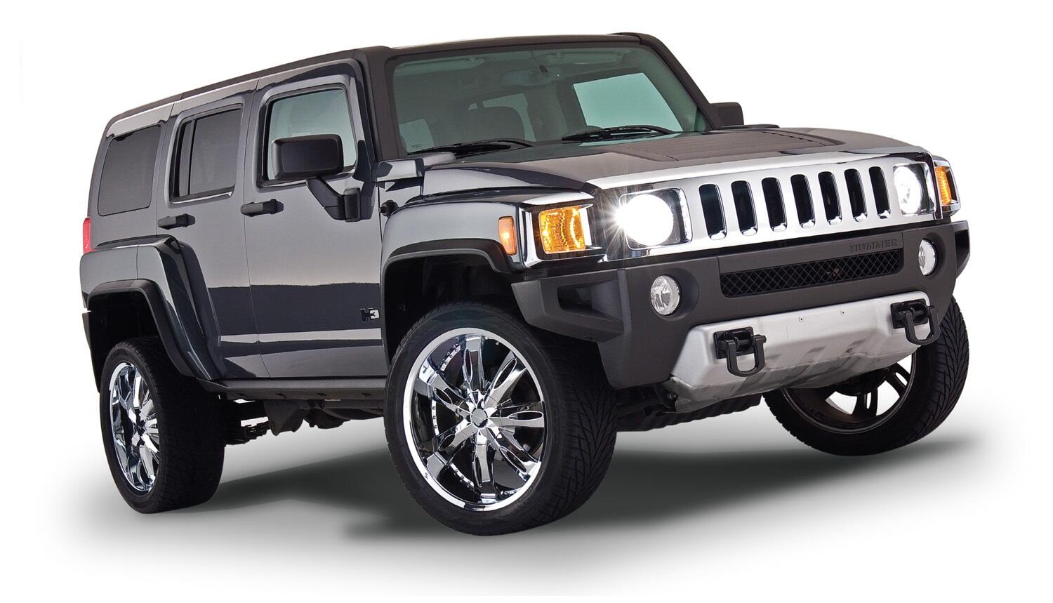 Black OE Style Smooth Finish 4-Piece Fender Flare Set For 2006-2010 Hummer H3 Bushwacker