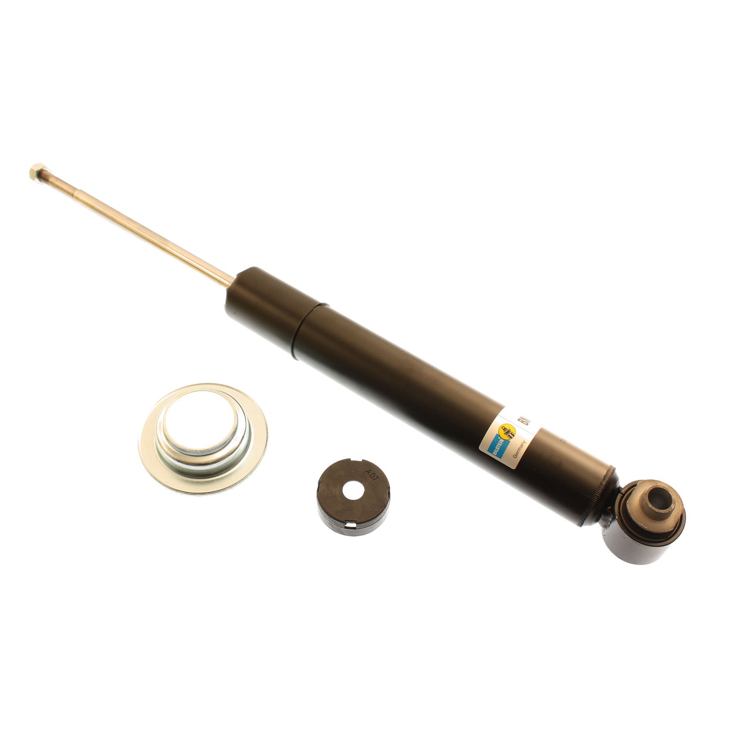 Suspension Shock Absorber Twintube Rear BMW 525i 2007-2004 528i 2010-2008 530i 2007-2004 535i 2010-2008 545i 2005-2004 550i 2010-2006 Eye 22mm Stem Black Paint B4 OE Replacement Bilstein