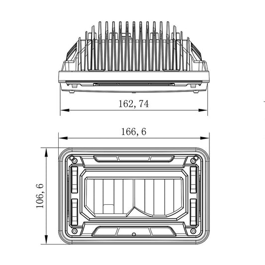 DOT/SAE 4x6 Sealed Beam Replacement LED Headlight (High Beam), 10-20197