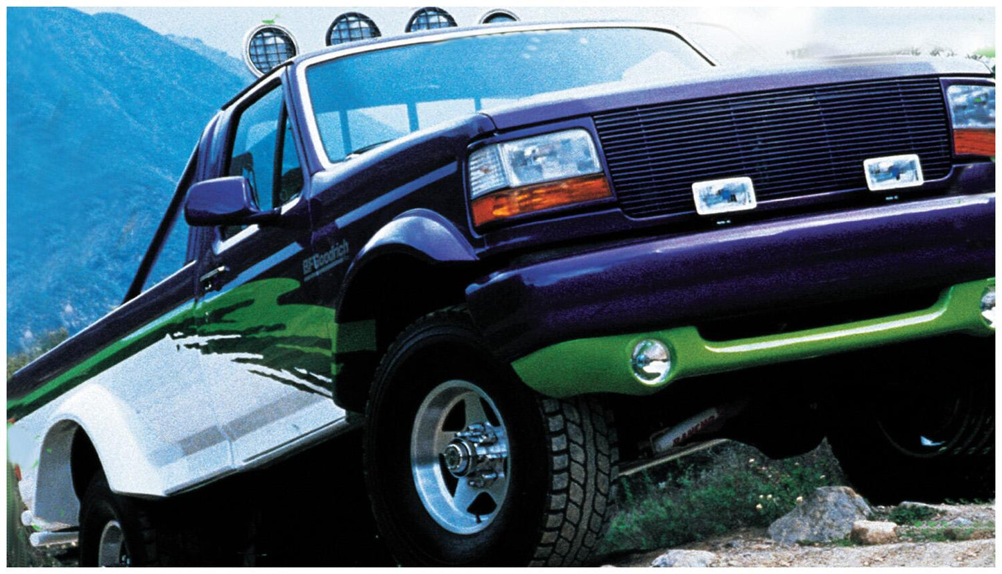Black Cutout Style Smooth Finish Rear Fender Flares For 1992-1996 Ford Bronco, F150, F250 1992-1997 F350 Super Duty (Excludes Dually) Bushwacker
