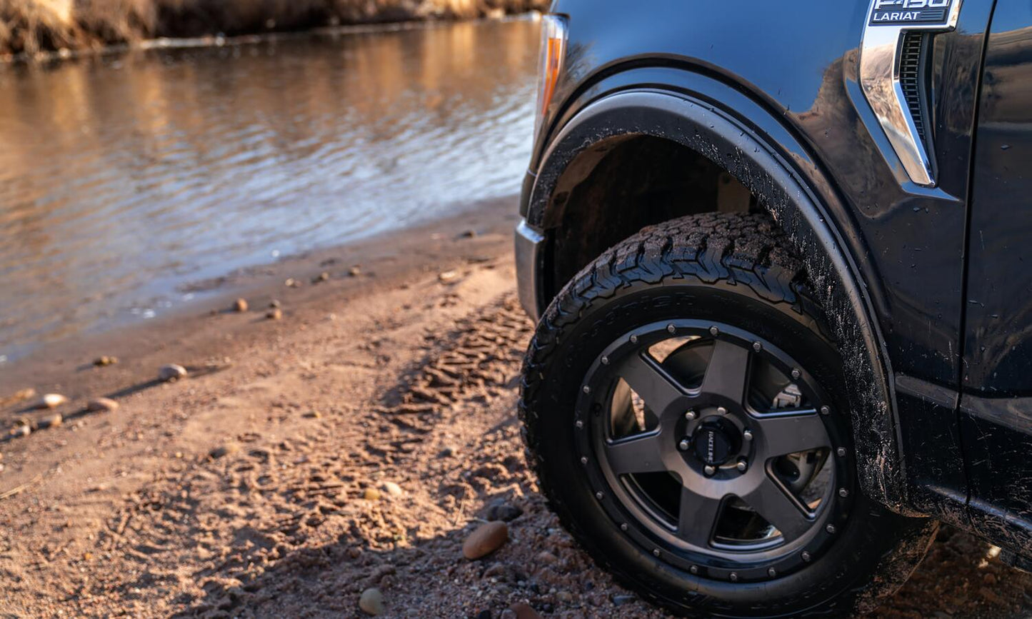 Black OE Style Smooth Finish Front Fender Flares For 2015-2017 Ford F150 Bushwacker