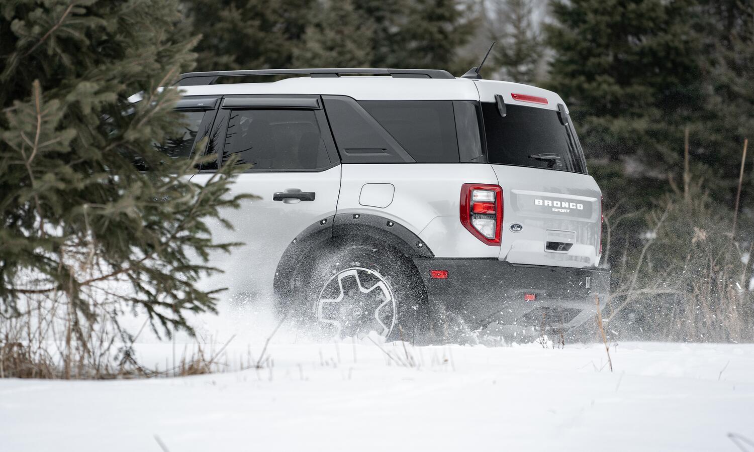 Black Pocket/Rivet Style Smooth Finish Rear Fender Flares For 2021-2026 Ford Bronco Sport Bushwacker