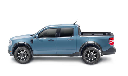 Black Pocket/Rivet Style Smooth Finish Front Fender Flares For 22-26 Ford Maverick Bushwacker