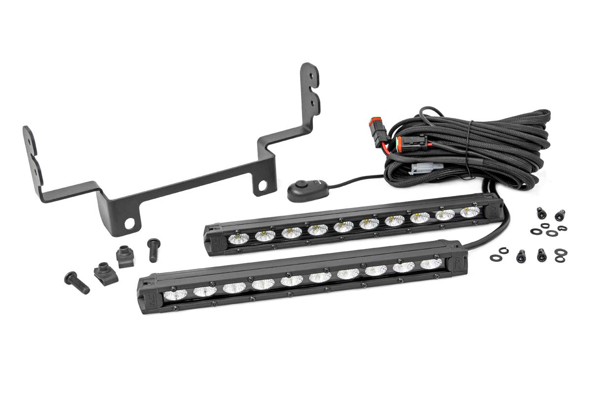 LED Light | Bumper Mount | 10" Black Slimline Pair | Honda Pioneer 1000/Pioneer 1000-5