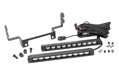 LED Light | Bumper Mount | 10" Black Slimline Pair | Honda Pioneer 1000/Pioneer 1000-5