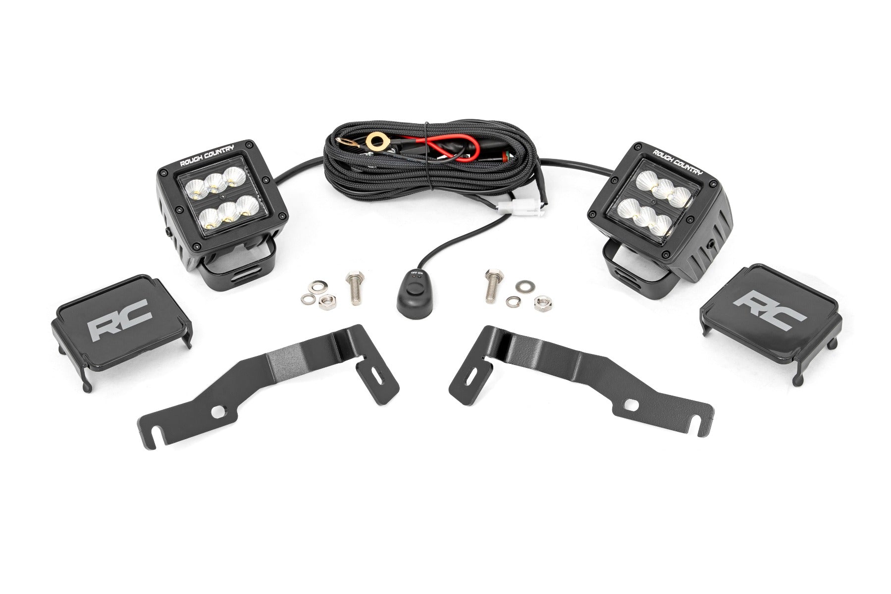 LED Light Kit | Ditch Mount | 2" Black Pair | Flood | Toyota Tacoma (24-26)