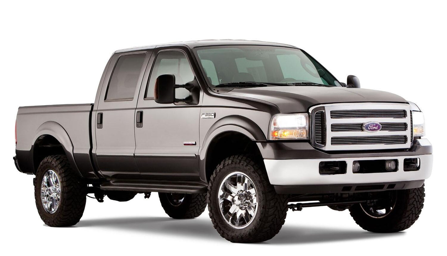 Black OE Style Smooth Finish 4-Piece Fender Flare Set For 1999-2007 Ford F250/F350 Super Duty Bushwacker