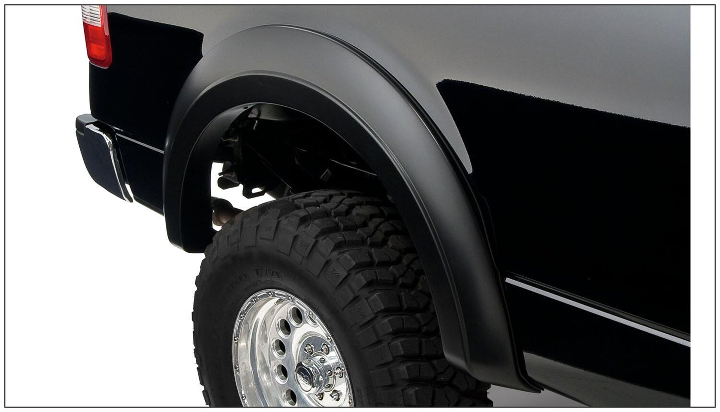 Black Extendafender Style Smooth Finish 4-Piece Fender Flare Set For 2004-2008 Ford F150 Bushwacker