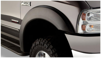 Black Extendafender Style Smooth Finish 4-Piece Fender Flare Set For 1999-2007 Ford F250/F350 Super Duty Bushwacker