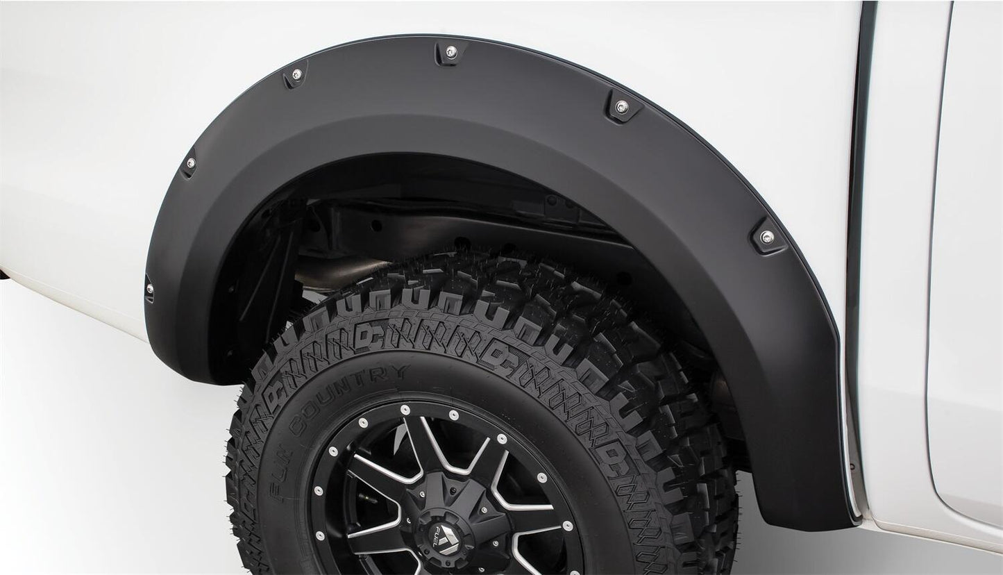 Black Pocket/Rivet Style Smooth Finish 4-Piece Fender Flare Set For 2011-2018 Ford Ranger Bushwacker