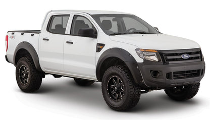 Black Pocket/Rivet Style Smooth Finish 4-Piece Fender Flare Set For 2011-2018 Ford Ranger Bushwacker