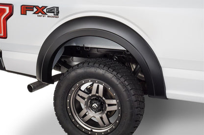 Black Extendafender Style Smooth Finish 4-Piece Fender Flare Set For 2015-2017 Ford F150 (Excludes Models W/Tech Package) Bushwacker