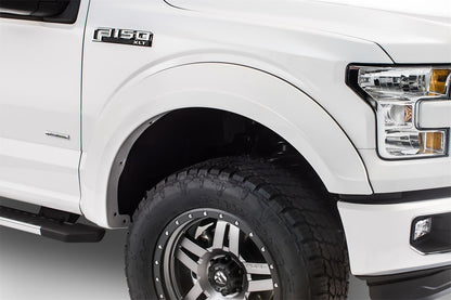 Black Extendafender Style Smooth Finish 4-Piece Fender Flare Set For 2015-2017 Ford F150 (Excludes Models W/Tech Package) Bushwacker