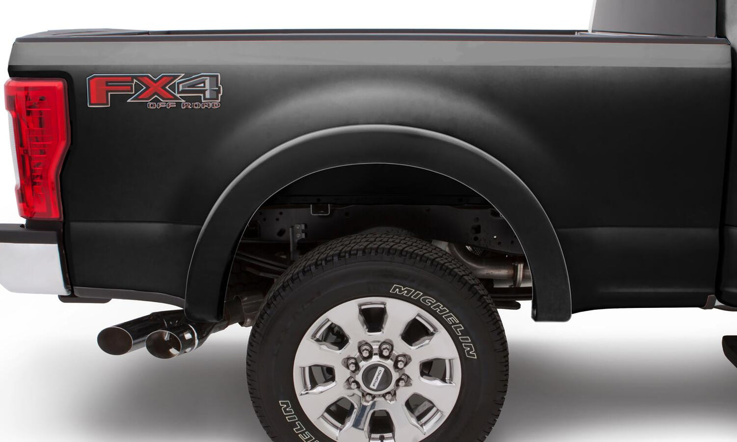 Black OE Style Smooth Finish 4-Piece Fender Flare Set For 2017-2022 Ford F250 Super Duty 2017-2022 F350 Super Duty W/98 Inch Bed Bushwacker