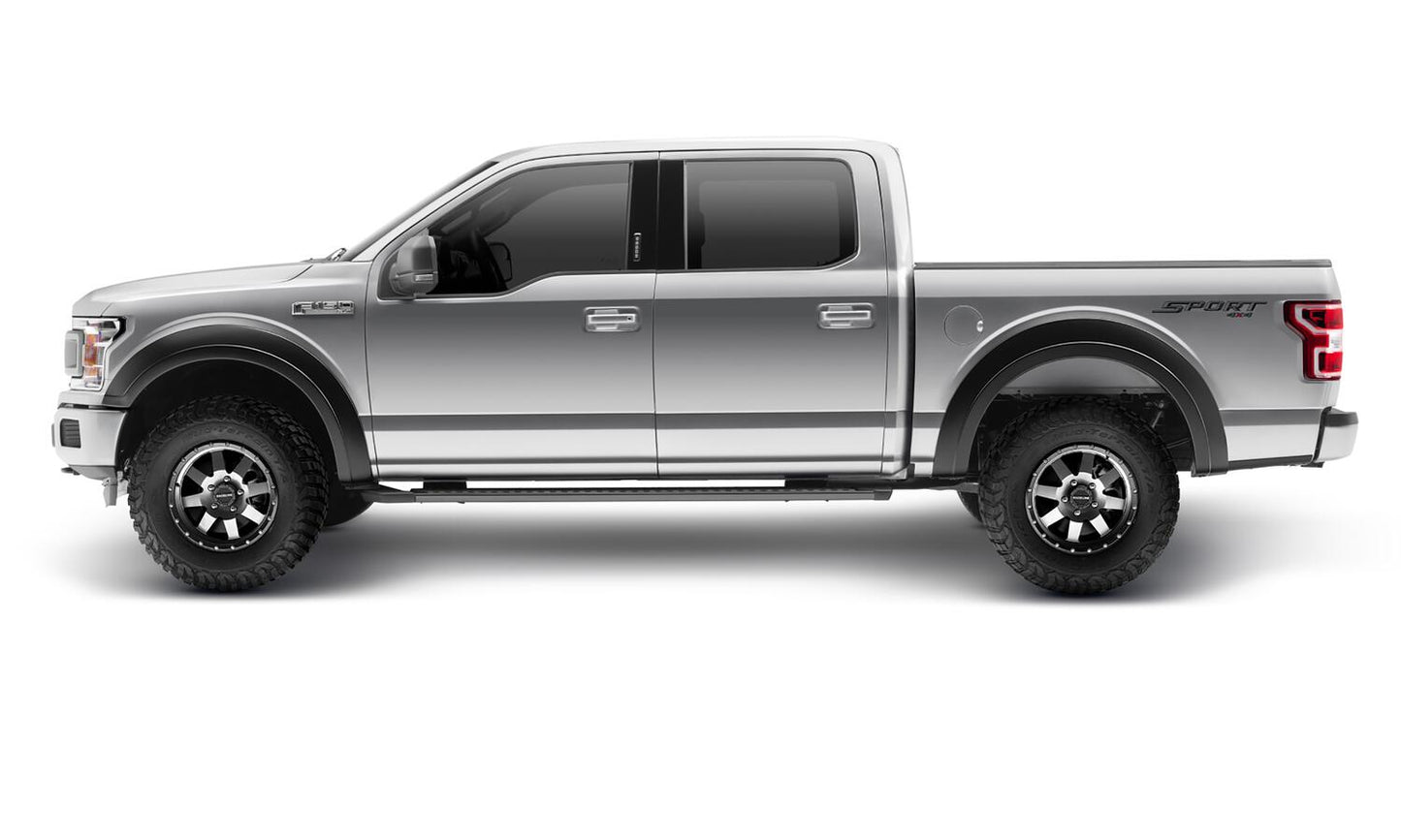 Black Extendafender Fender Flares Smooth Finish 4-Piece Set For 2018-2020 Ford F150 Bushwacker