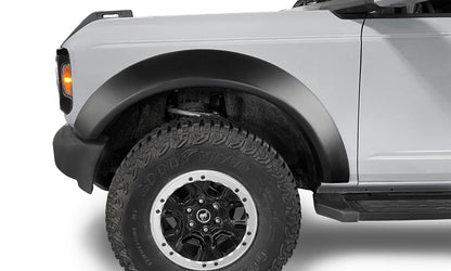 Black Extendafender Style Smooth Finish 4-Piece Fender Flare Set For 2021-2023 Ford Bronco, 2-Dr Bushwacker