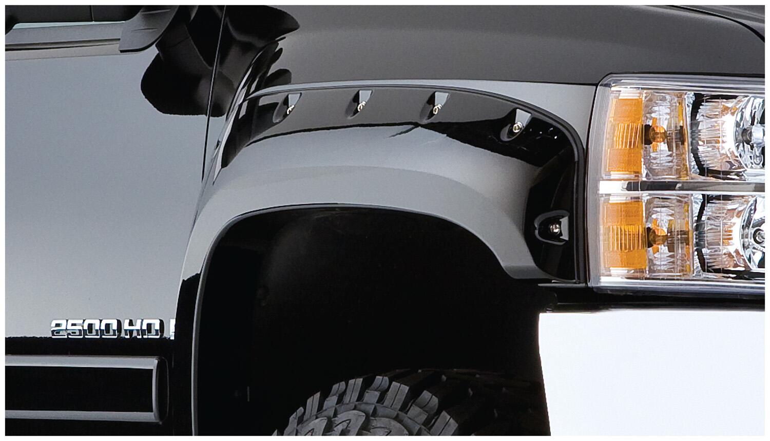Black Cutout Style Smooth Finish Front Fender Flares For 1983-1988 Ford Ranger 1984-1988 Bronco Ii Bushwacker