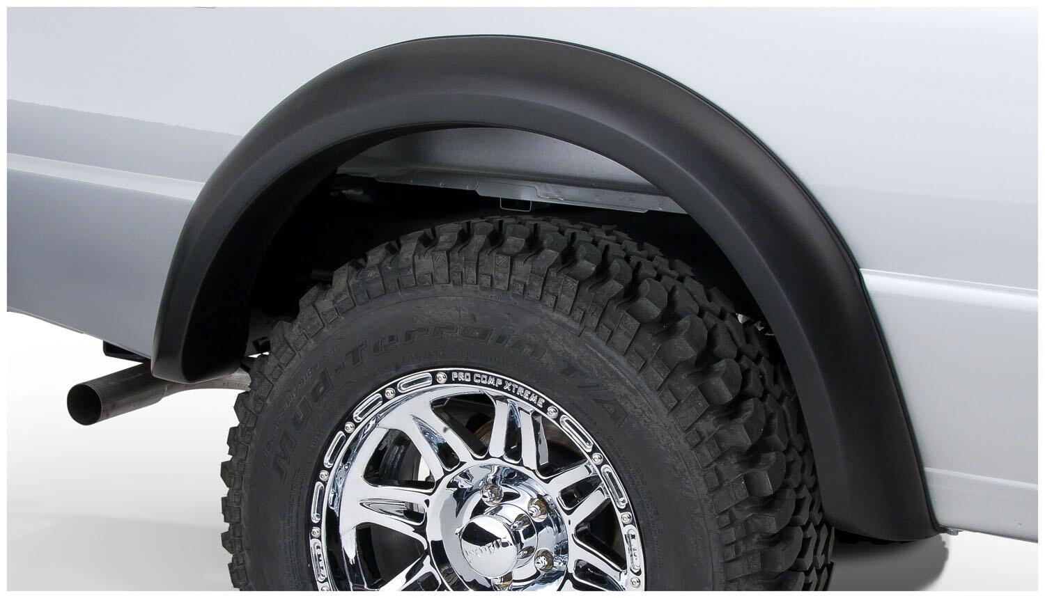 Black Extendafender Style Smooth Finish 4-Piece Fender Flare Set For 1993-2011 Ford Ranger Bushwacker