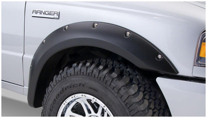 Black Pocket/Rivet Style Smooth Finish 4-Piece Fender Flare Set For 1993-2011 Ford Ranger (Excludes FX4) Bushwacker