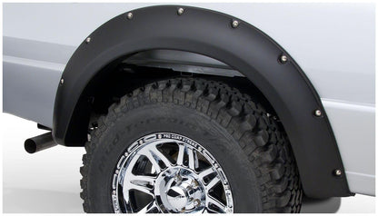 Black Pocket/Rivet Style Smooth Finish 4-Piece Fender Flare Set For 1993-2011 Ford Ranger (Excludes FX4) Bushwacker