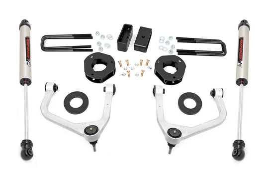 3.5 Inch Suspension Lift Kit w/Forged Upper Control Arms & V2 Shocks 19-20 GMC Silverado/Sierra 1500 4WD/2WD Rough Country