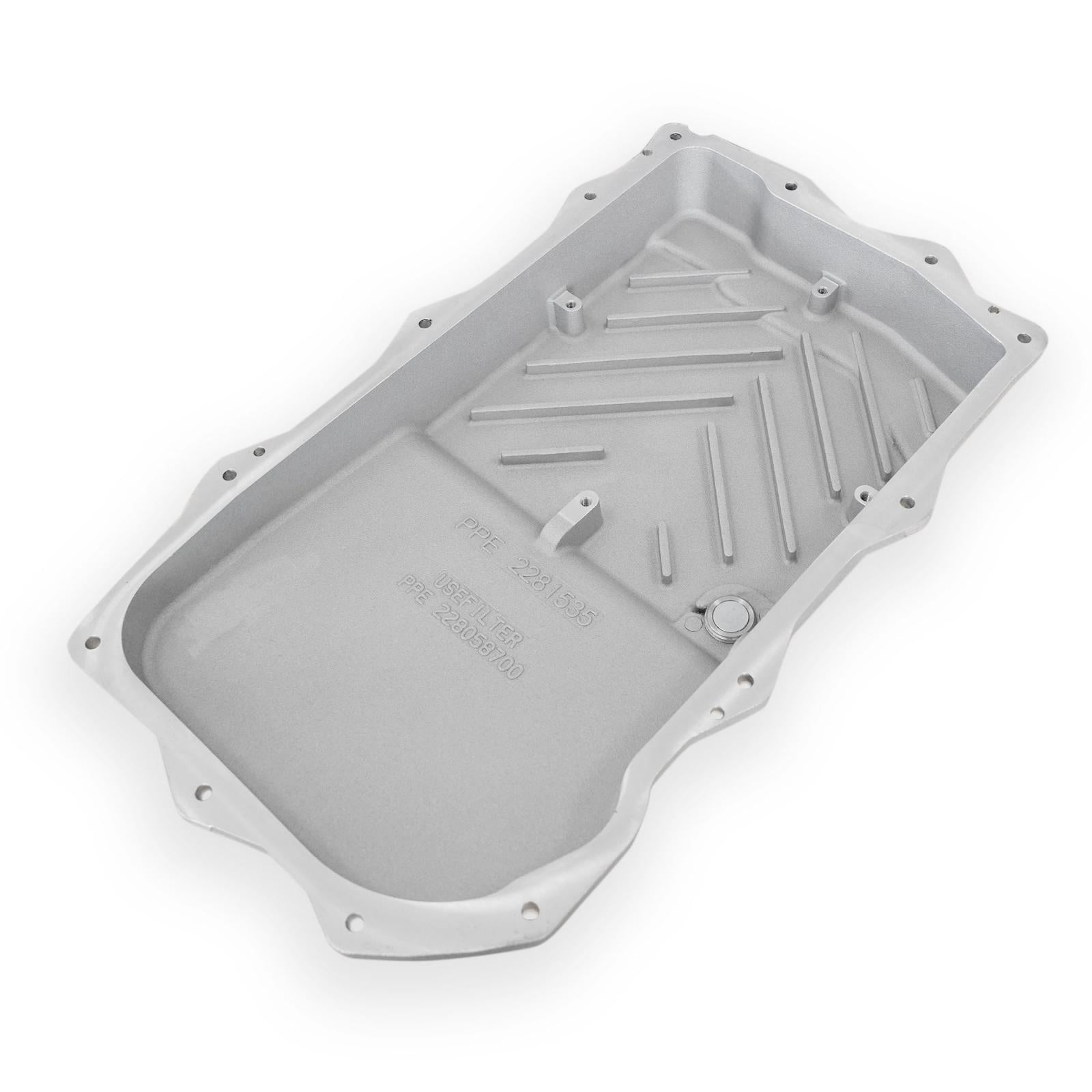 2018-2022 Jeep Wrangler JL/JT w/ 850RE Transmission Heavy-Duty Cast Aluminum Transmission Pan Brushed