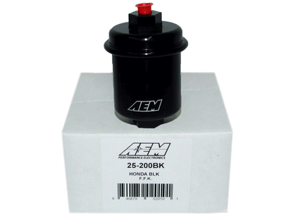 High Volume Fuel Filter Acura/Honda Inlet 14mm x 1.5 Outlet 12mm x 1.25 AEM Electronics