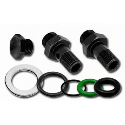 High Volume Fuel Rail Banjo Fitting With Hole Honda AEM Electronics