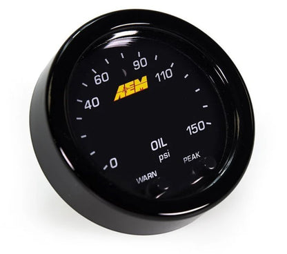 X-Series Fluid Pressure Gauge Kit 0-150psi/0-10bar Black Bezel and Black Faceplate AEM Electronics