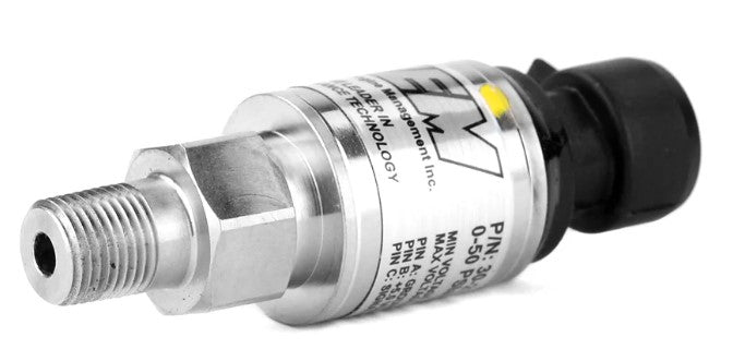 100 PSIg Stainless Sensor Kit 1/8 Inch NPT Male Thread w/ -4 and 3/16 NPT Adapters AEM Electronics