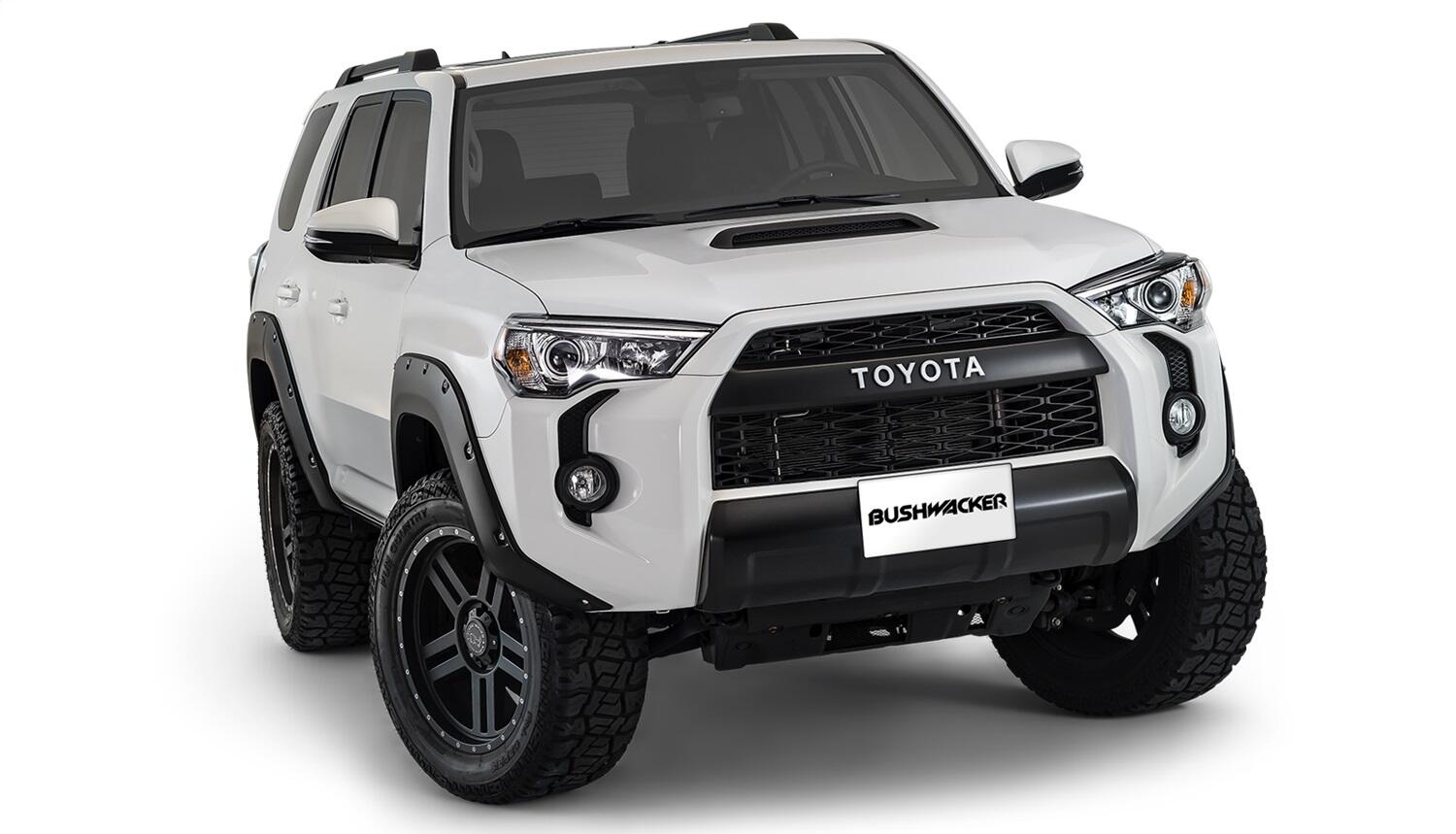 Black Pocket/Rivet Style Smooth Finish 4-Piece Fender Flare Set For 2014-2022 Toyota 4Runner (Excludes Limited) Bushwacker