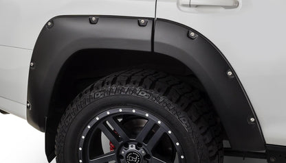 Black Pocket/Rivet Style Smooth Finish 4-Piece Fender Flare Set For 22-26 Toyota Tundra Bushwacker