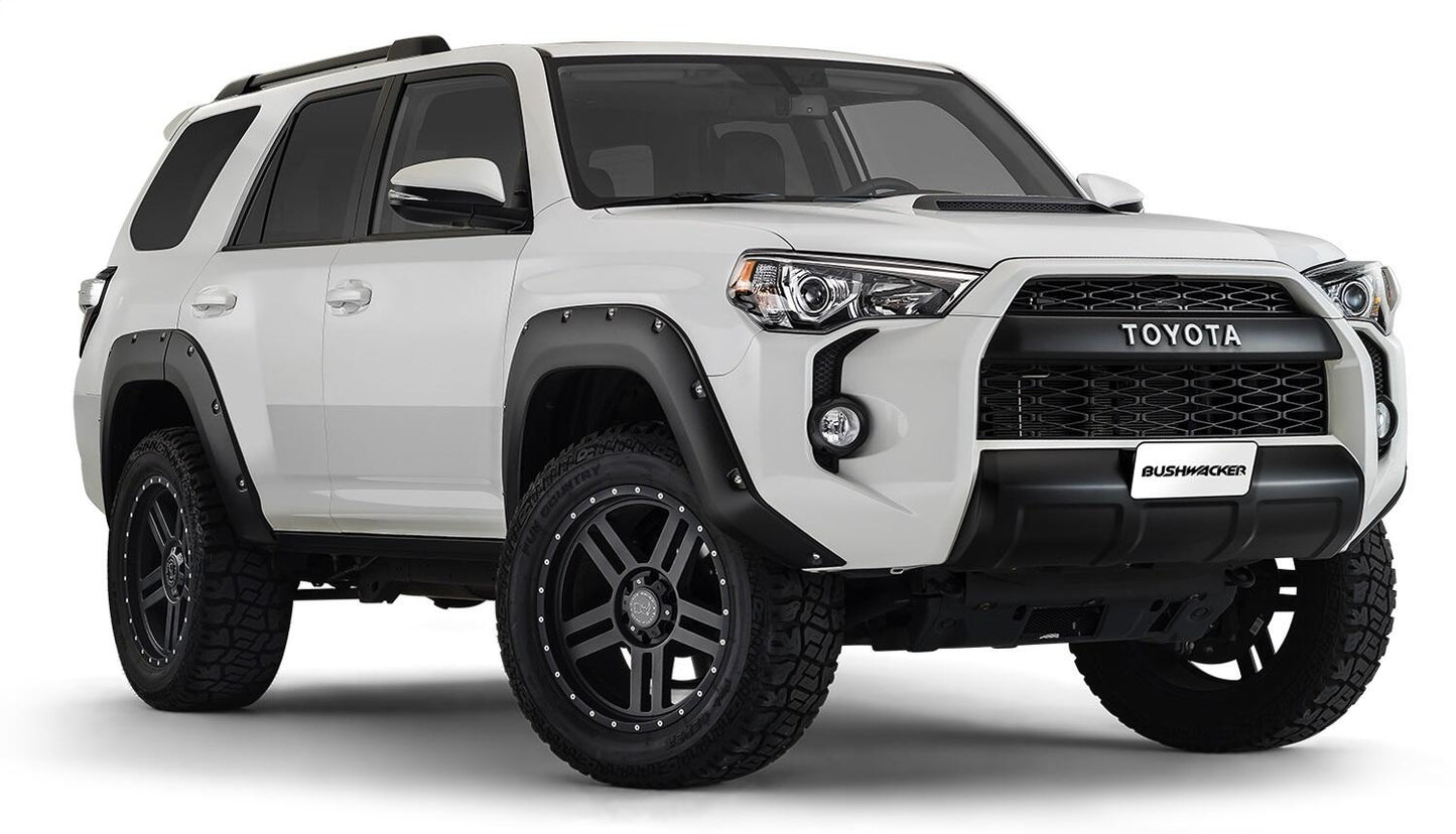 Black Pocket/Rivet Style Smooth Finish 4-Piece Fender Flare Set For 22-26 Toyota Tundra Bushwacker