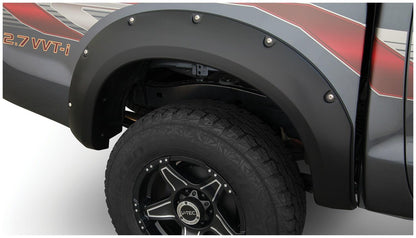 Black Pocket/Rivet Style Smooth Finish 4-Piece Fender Flare Set For 2011-2013 Toyota Hilux Bushwacker