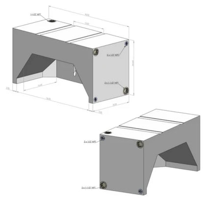 35 GALLON WHEEL WELL WATER TANK FOR DRW VANS (DUALLY)
