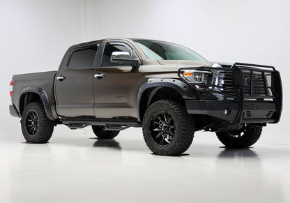 Black Forge Pocket/Rivet Textured Finish 4-Pc Fender Flare Set For 14-21 Toyota Tundra Bushwacker