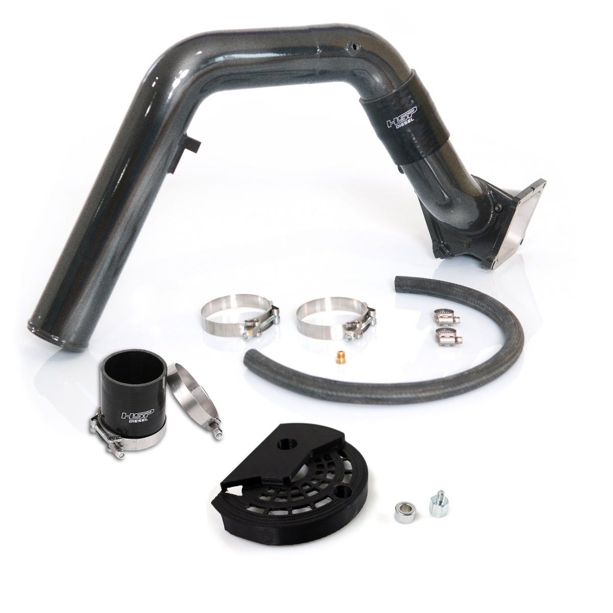 Max Flow Bridge and Cold Side Tube Over Alt for 07.5-10 Chevrolet/GMC Duramax LMM Kingsport Grey HSP Diesel