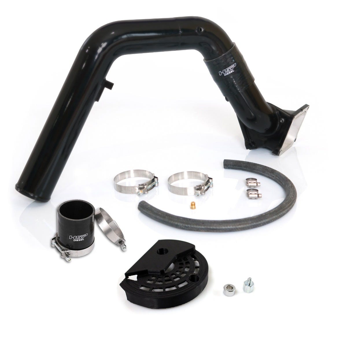 Max Flow Bridge and Cold Side Tube Over Alt for 07.5-10 Chevrolet/GMC Duramax LMM Silk Satin Black HSP Diesel