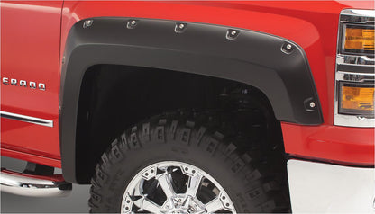 Black Pocket/Rivet Style Smooth Finish 4-Piece Fender Flare Set For 19-26 GMC Sierra 1500 Bushwacker